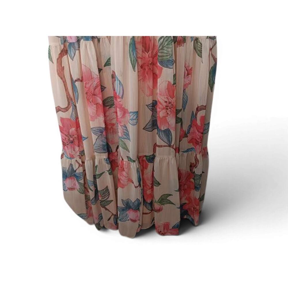 New with Tags Ieena Mac Duggal 70203 Floral High Neck Pleated Maxi Dress Size 2 - Picture 10 of 16